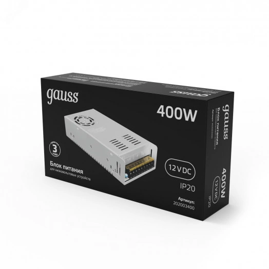 Блок питания (драйвер) для светодиодной ленты 400 Вт 12 В IP20 Black Gauss