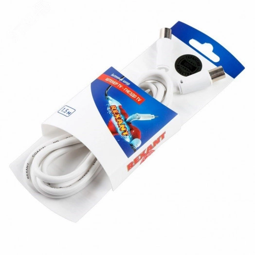 Шнур шт TV - гн. TV 1.5М, белый,