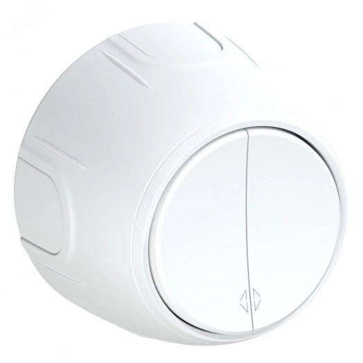 Переключатель двойной  Rotondo, цвет белый