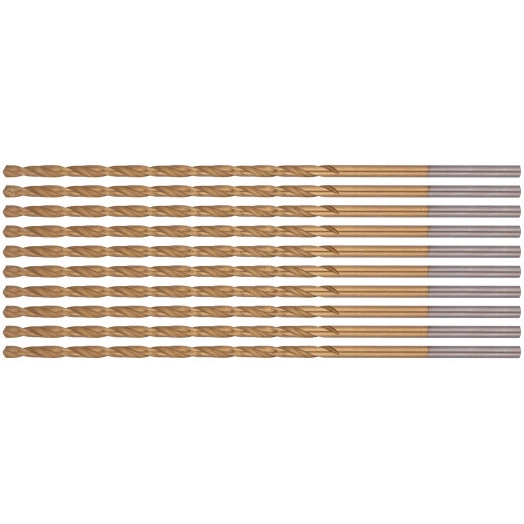 Сверла HSS по металлу, удлиненные, титановое покрытие 2.0х85 мм (10 шт)