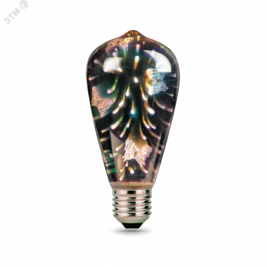 Лампа светодиодная филаментная LED 4 Вт     AC185-265В E27 ST64   Black Filament Gauss