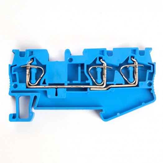 Зажим пружинный, 3-проводной проходной ЗНИ - 4.0, JXB ST 4, синий LD553-2-40