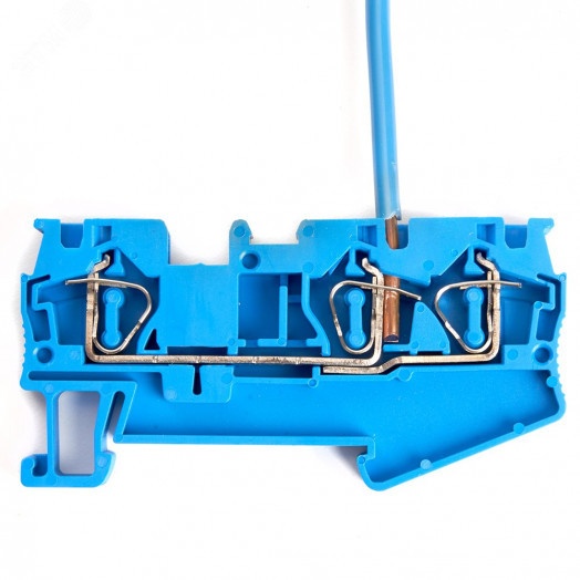 Зажим пружинный, 3-проводной проходной ЗНИ - 4.0, JXB ST 4, синий LD553-2-40