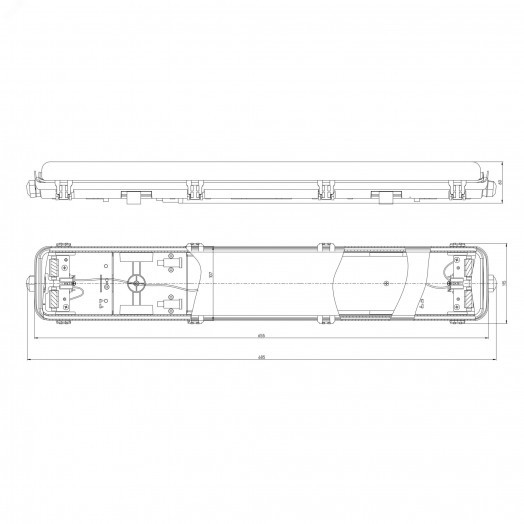 Светильник под 2 светодиодные лампы T8 G13 LED 2x600 транзитный 20шт в линию SPP-103-0-002-060 IP65