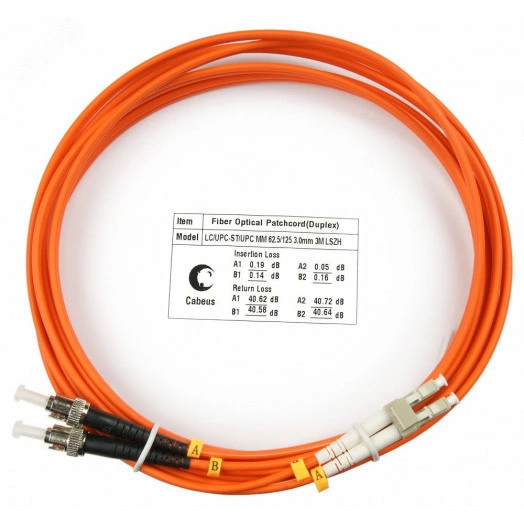 Шнур оптический duplex 3м LC-ST 62,5/125 мм LSZH