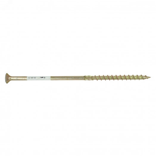 Саморез конструкционный по дереву 8х200 TX 40 с фрезой, желтопассивированный, потайная головка (1 шт.)