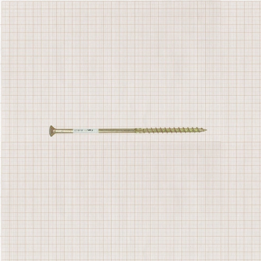 Саморез конструкционный по дереву 8х200 TX 40 с фрезой, желтопассивированный, потайная головка (1 шт.)