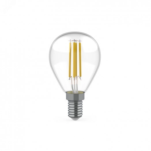 Лампа светодиодная филаментная LED 5.5 Вт 510 лм 2700К AC180-240В E14 шар P45 теплая (промоупаковка 3 лампы) Basic Gauss