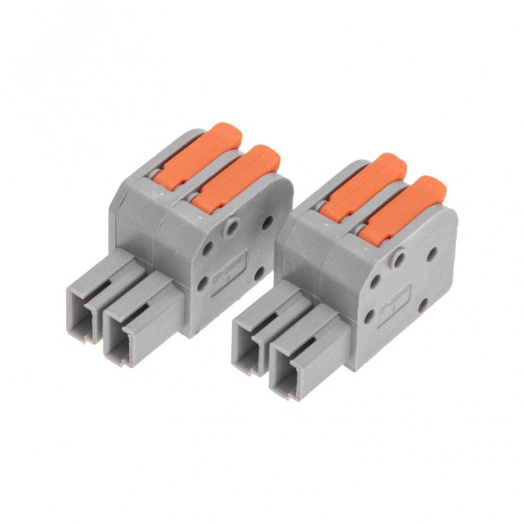 Клемма СМК 222-422R проходная разъемная 2 полюса серая 0,2-2,5/4мм2