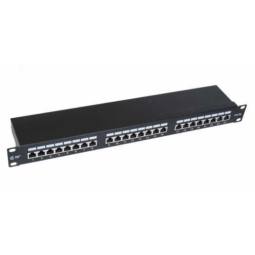 Панель коммутационнная СегментЛАН Cat5e 1U, 24 порта, FTP, RJ45, черная