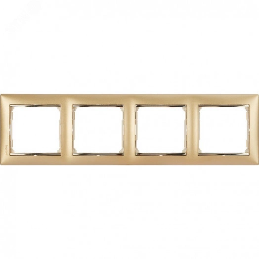 VALENA Рамка 4 поста горизонтальная матовое золото