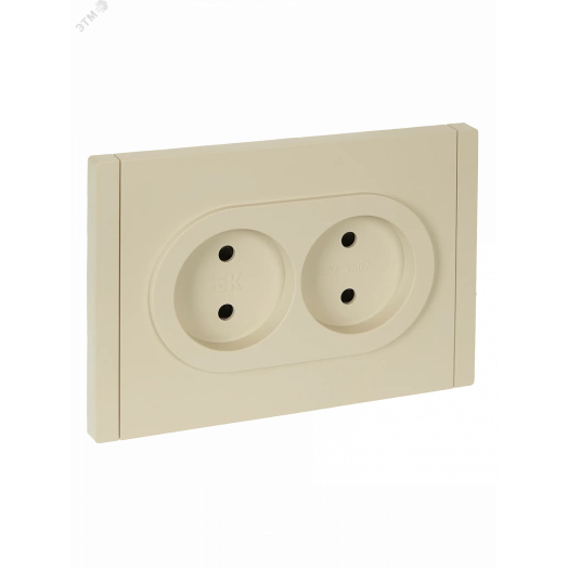 FORTE&PIANO Розетка 2-местная без заземления с защитными шторками безвинтовое крепление 10А FP425 ваниль IEK