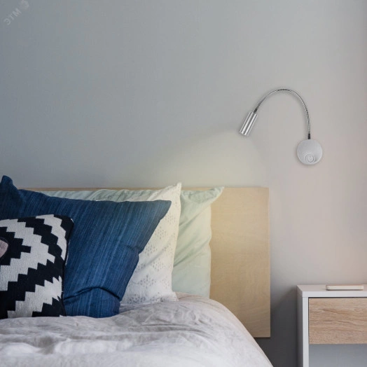 ULT-F21-3W/4000K IP20 SILVER Светильник светодиодный настенный гибкий для интерьерного освещения. 85-265В. Белый свет (4000К). Серебряный. TM