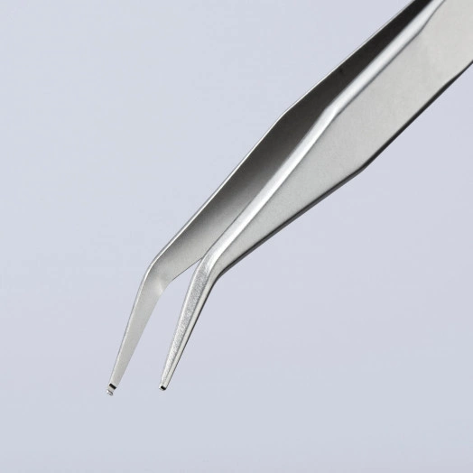Пинцет захватный прецизионный гладкие губки под 85° особо прочные кончики L-120 мм хромоникелевая нержавеющая сталь антимагнитный KN-921252