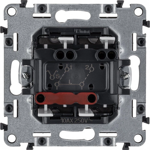 Valena ALLURE Выключатель двухклавишный 10А 250В с лицевой панелью Безвинтовые зажимы Антрацит