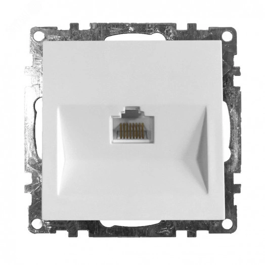 Розетка компьютерная 1-местная RJ-45, серия Катрин, белый,