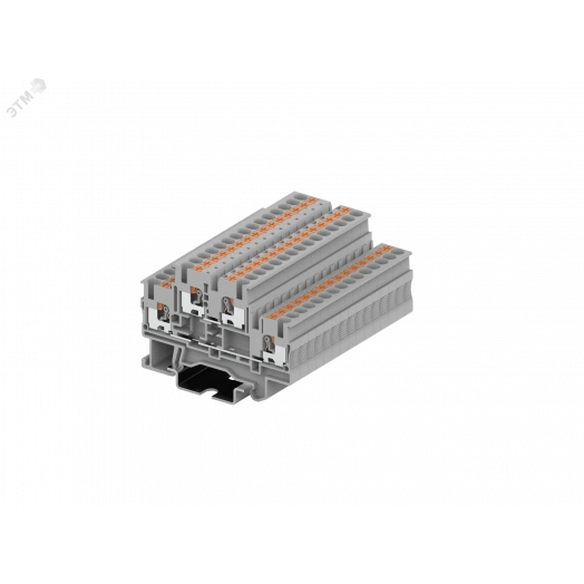 Клемма TP 2-уровневая, проходная, сечение 2,5 мм. кв., серая