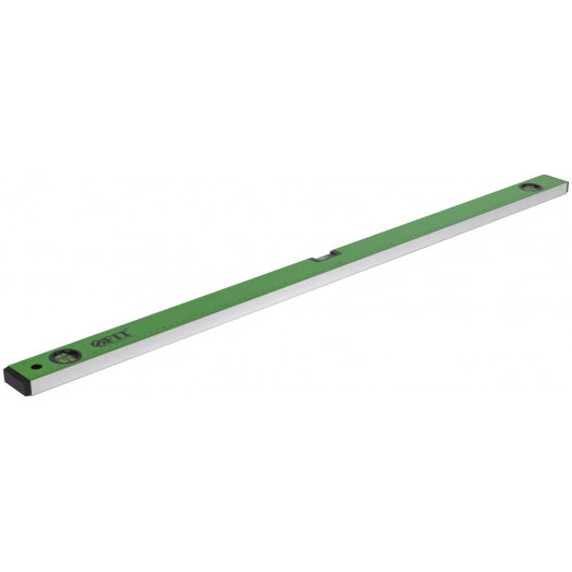 Уровень ''Техно'', 3 глазка, зеленый корпус, фрезерованная рабочая грань, шкала 1000 мм