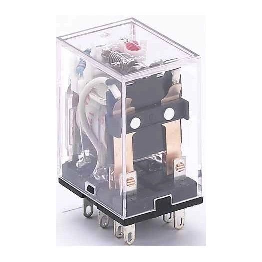 Реле промежуточное 12В AC 2 переключающих контакта 5А ПР-102 с индикацией