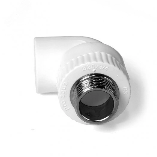 Угольник 32 х 3/4' НР комбинированный, полипропиленовый, белый