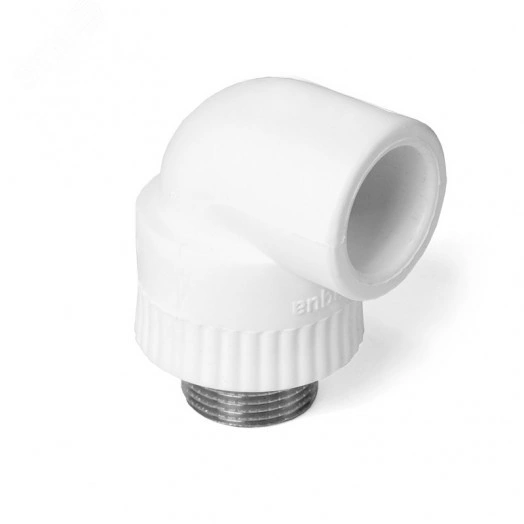 Угольник 32 х 3/4' НР комбинированный, полипропиленовый, белый