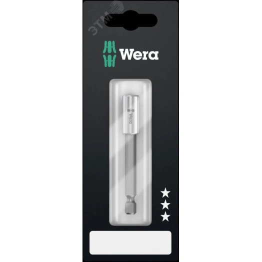 Битодержатель с втулкой из нержавеющей стали. 899/4/1 S 75 с стопорным кольцом и магнитом хвостовик 1/4 E 6.3 для бит 1/4 С 6.3 75 мм