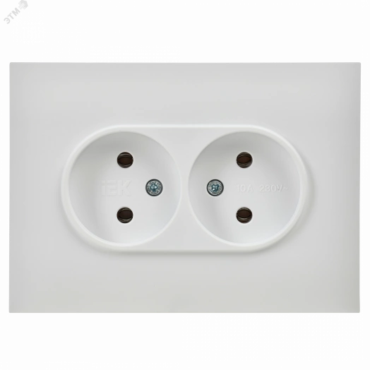 SKANDY Розетка 2-местная без заземления без защитных шторок 10А в сборе SK-R10W арктический белый IEK