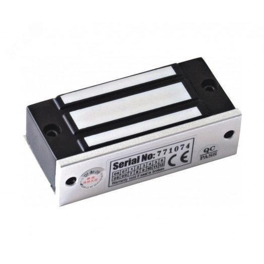 Замок электромагнитный, внутреннее исполнение, 12 VDC / 100мА, усилие 50 кг, размеры 80х33х20 мм