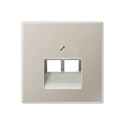 Накладка для 2-ой телефонной/компютерной розетки  IAE/UAE (1 x 8-пол.)  Серия LS990  Материал- металл  Цвет- благородная сталь