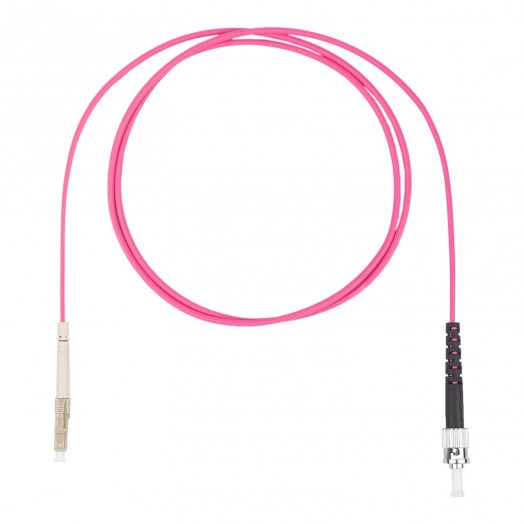 Шнур оптический коммутационный (патч-корд), LC-ST симплекс simplex OM4, нг(А)-HF, маджента, 10 м