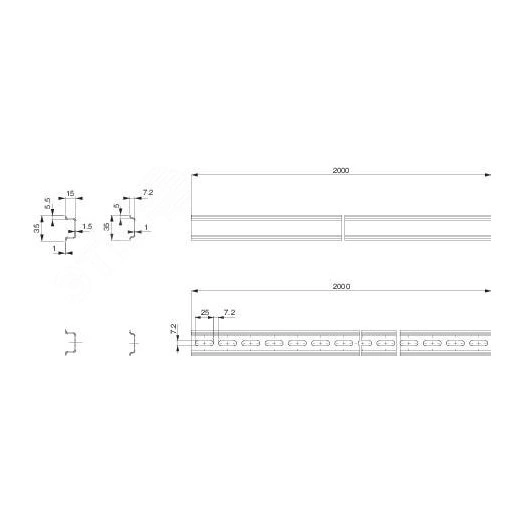 DIN-рельс симметричный35мм 600мм