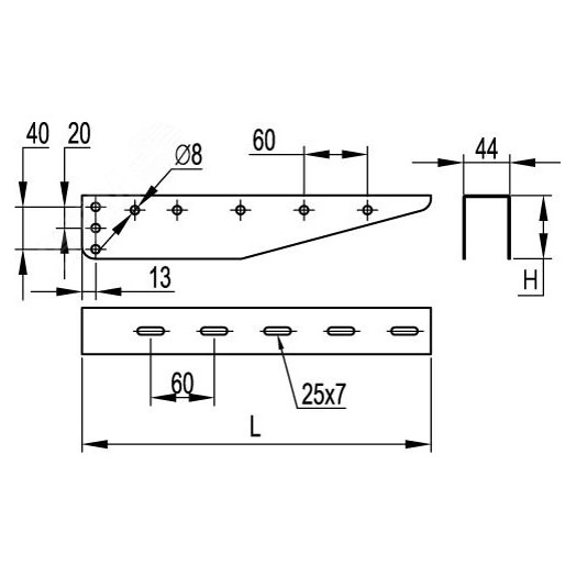 Лоток перфорированный 500х50х3000