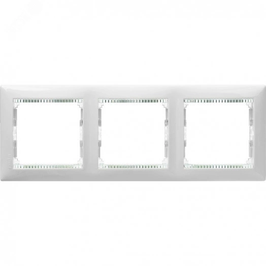VALENA Рамка 3 поста горизонтальная белый/кристалл