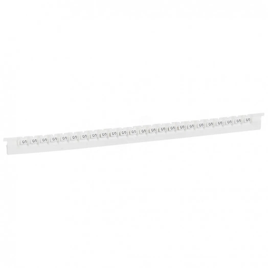 Планка маркировочная 2.3мм буквы (S) черная/белая Memocab 240шт