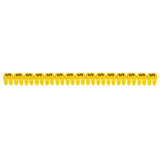 CAB3 Кольцо маркировочное 4-6мм (S) черное/желтое (300шт)