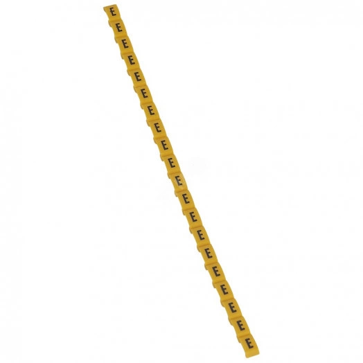 Маркировка буква (E) черный/желтый Duplix (600шт)