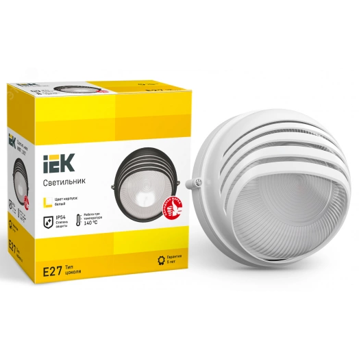 Светильник НПП1307 белый/круг ресничка 60Вт IP54 IEK