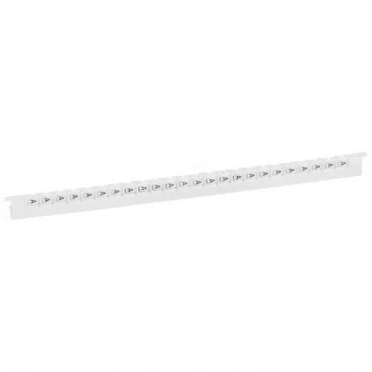 Планка маркировочная 2.3мм буквы (A) черная/белая Memocab 240шт