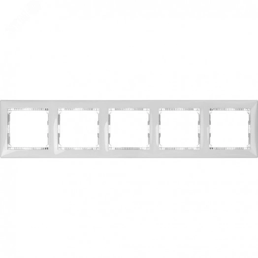 VALENA Рамка 5 постоа горизонтальная белый/кристалл