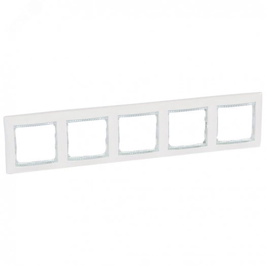 VALENA Рамка 5 постоа горизонтальная белый/кристалл