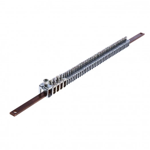 Шина плоская медная XL3 400 12 x 4 с зажимами длина 455мм