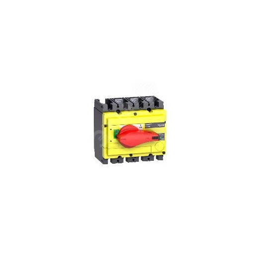 Выключатель-разъединитель INS250 3п красная рукоятка/желтая панель