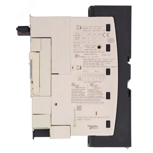 Блок силовой 12А с клеммником дополнительный контакт