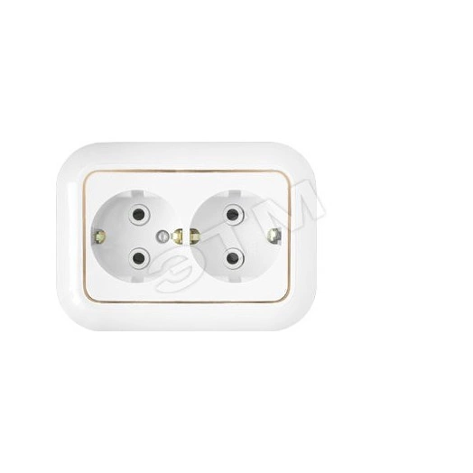 Беларусь Розетка двойная скрытая с заземлением РС16-239з