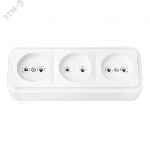 Беларусь Розетка тройная наружная без заземления