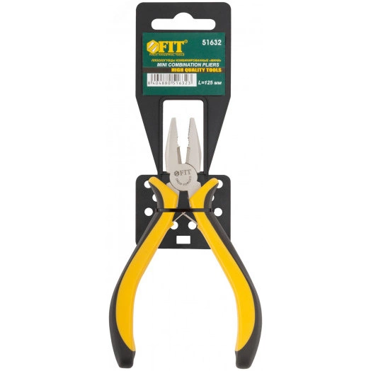 Плоскогубцы комбинированные ''мини'' Профи, никелированное покрытие, черн.-желт.мягк. ручки 125 мм