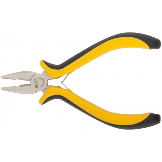 Плоскогубцы комбинированные ''мини'' Профи, никелированное покрытие, черн.-желт.мягк. ручки 125 мм