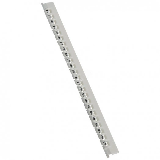 Планка маркировочная 2.3мм цифры (9) черная/белая Memocab 600шт