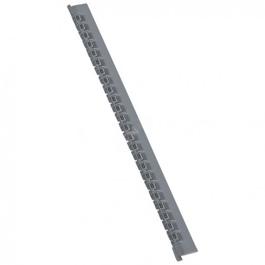 Планка маркировочная 2.3мм цифры (8) черная/сер Memocab 600шт