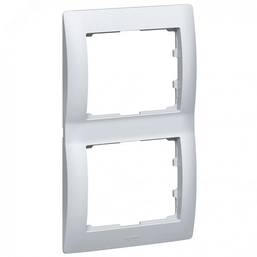 Galea Life Рамка 2 поста вертикальная aluminium